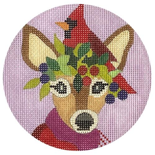 Fawn with Cardinal Painted Canvas Melissa Prince Designs  - 1