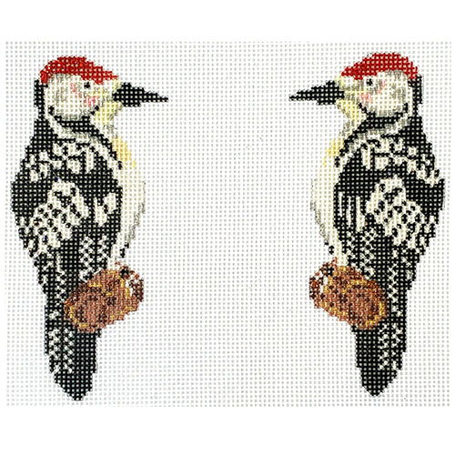 Feathered Friends Woodpecker Painted Canvas Petite Sweets  - 1