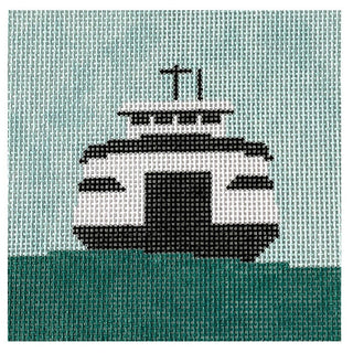 Ferry Boat   Front Painted Canvas The Salty Stitcher 
