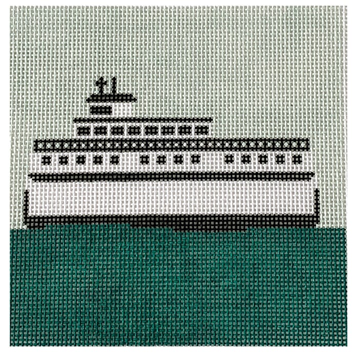 Ferry Boat - Side Painted Canvas The Salty Stitcher 