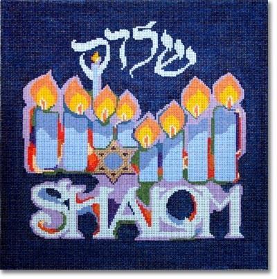 Festival of Lights   Shalom Painted Canvas CBK Needlepoint Collections  - 1