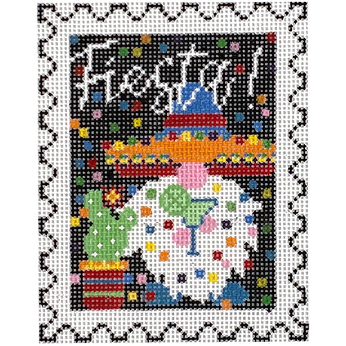 Fiesta Stamp Painted Canvas Wipstitch Needleworks 