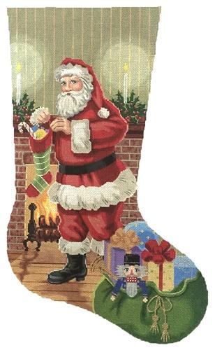 Filling the Stocking Painted Canvas Labors of Love Needlepoint 

