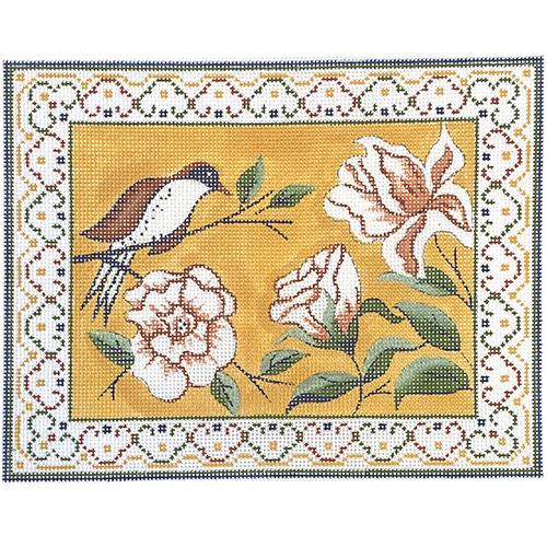 Finch & Flower Mah Jongg Painted Canvas Alice Peterson Company  - 1