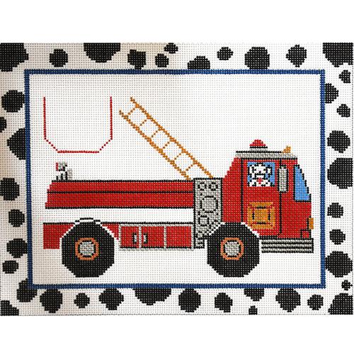 Fire Truck Tooth Fairy Pillow Painted Canvas The Meredith Collection  - 1