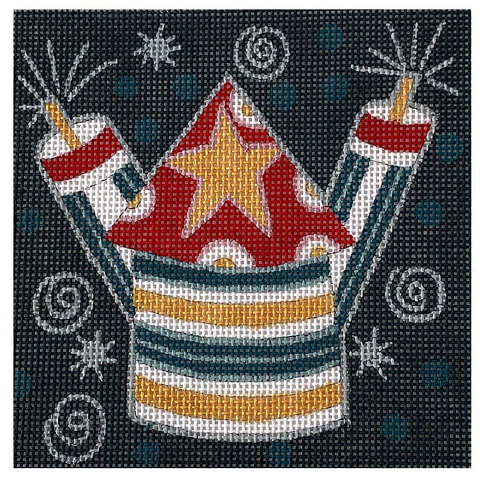 Firecracker Painted Canvas ditto! Needle Point Works  - 1