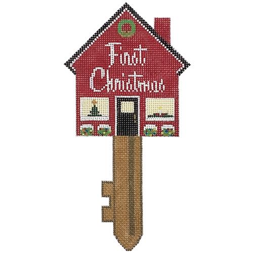 First Christmas House Key Painted Canvas The Meredith Collection 