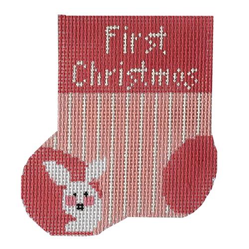 First Christmas Pink Painted Canvas Kathy Schenkel Designs 