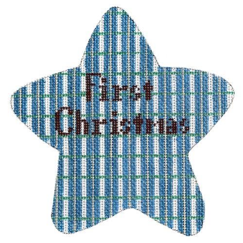 First Christmas Star   Blue Painted Canvas The Meredith Collection  - 1