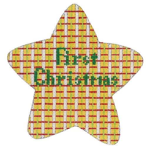 First Christmas Star   Yellow Painted Canvas The Meredith Collection  - 1