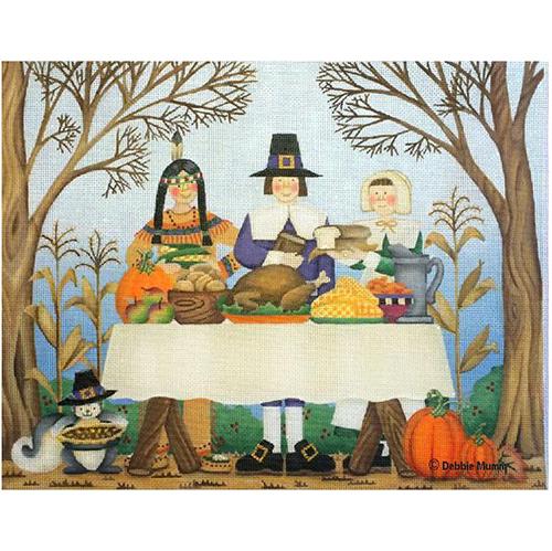 First Thanksgiving Dinner Painted Canvas Melissa Shirley Designs  - 1