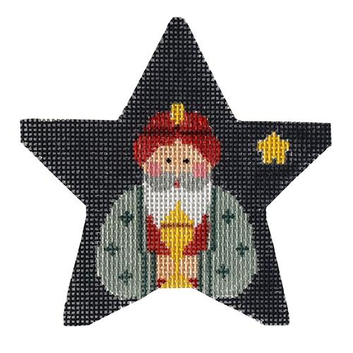 First Wise Man Star with Stitch Guide Painted Canvas Kathy Schenkel Designs  - 1