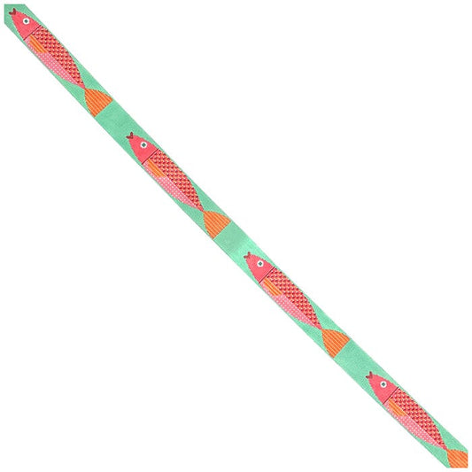Fish Belt on Aqua Painted Canvas Birds of a Feather 