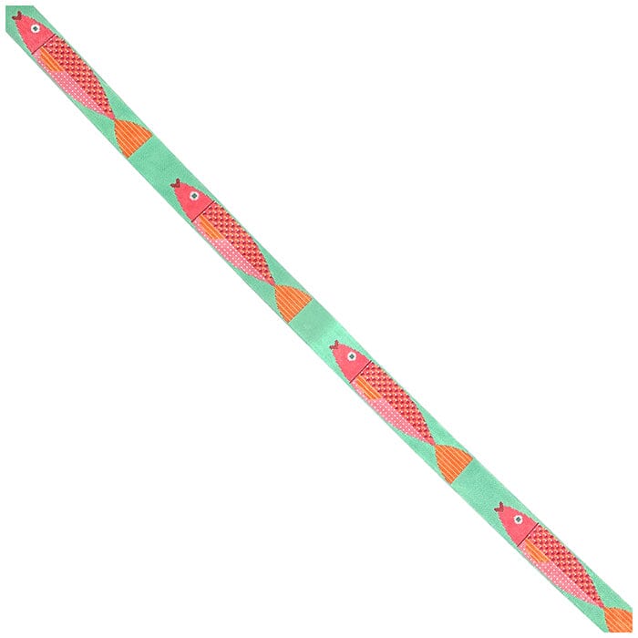 Fish Belt on Aqua Painted Canvas Birds of a Feather 
