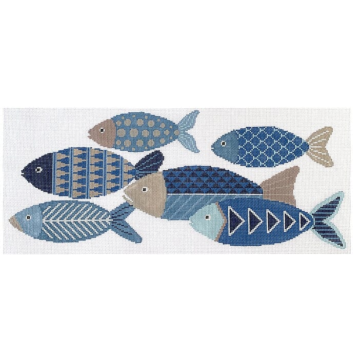 Fish Block Painted Canvas Susan Roberts Needlepoint Designs Inc. 