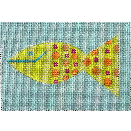 Fish Card Case Insert Painted Canvas Zecca  - 1