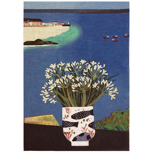 Fish Vase with Sea View Painted Canvas Melissa Shirley Designs  - 1