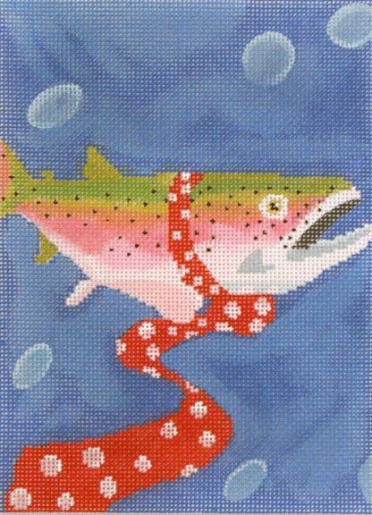 Fish with Tie Painted Canvas Scott Church Creative 