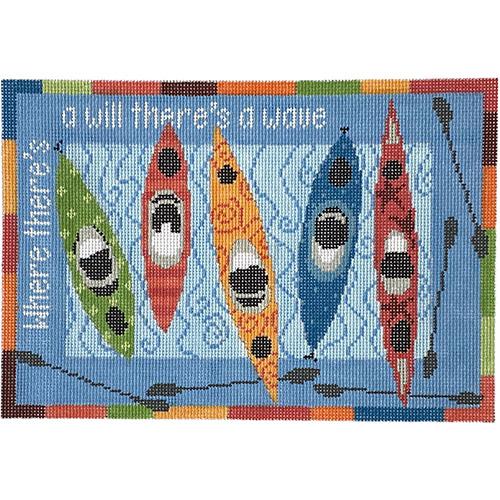 Five Kayaks Painted Canvas Pippin 