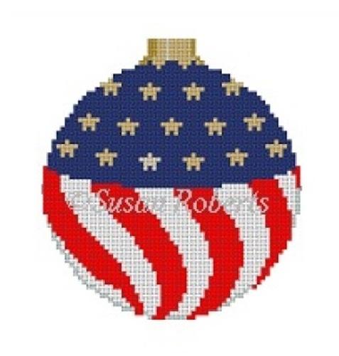 Flag Ornament Painted Canvas Susan Roberts Needlepoint Designs Inc. 