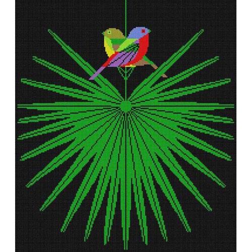 Flamboyant Feathers on 13 Painted Canvas Charley Harper 
