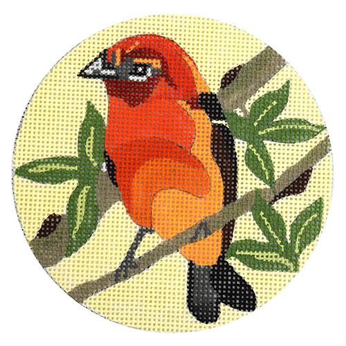 Flame Colored Tanager Painted Canvas Melissa Prince Designs  - 1