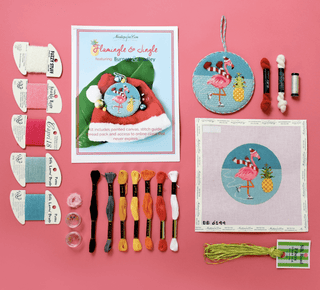 Flamingle and Jingle Needlepoint Kit Online Course Needlepoint.Com 

