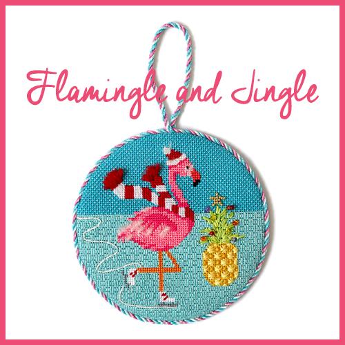 Flamingle and Jingle Online Class Online Course Needlepoint.Com 
