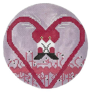 Flamingo A GoGo Round Painted Canvas The Meredith Collection 
