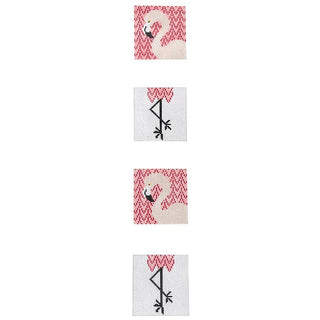 Flamingo Coaster Strip Painted Canvas J. Child Designs 
