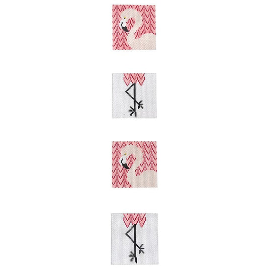 Flamingo Coaster Strip Painted Canvas J. Child Designs 