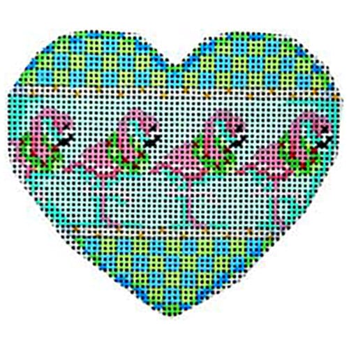 Flamingo Heart Painted Canvas Associated Talents  - 1