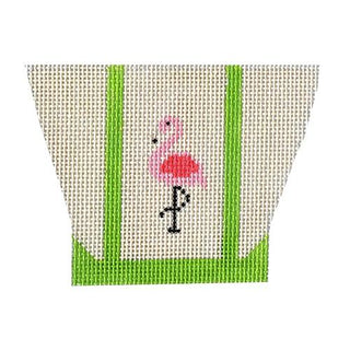 Flamingo Mini Tote Ornament Painted Canvas Vallerie Needlepoint Gallery 
