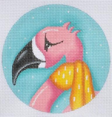 Flamingo Ornament Painted Canvas Danji Designs  - 1