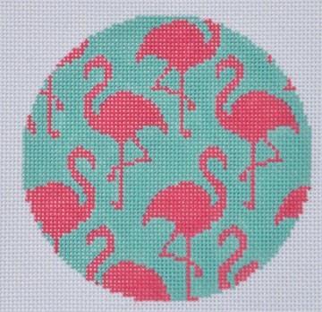 Flamingo Ornament Painted Canvas Danji Designs  - 1