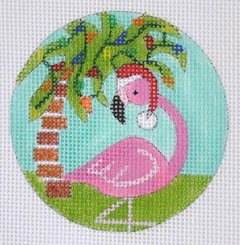 Flamingo Ornament Painted Canvas Julie Mar Needlepoint Designs 