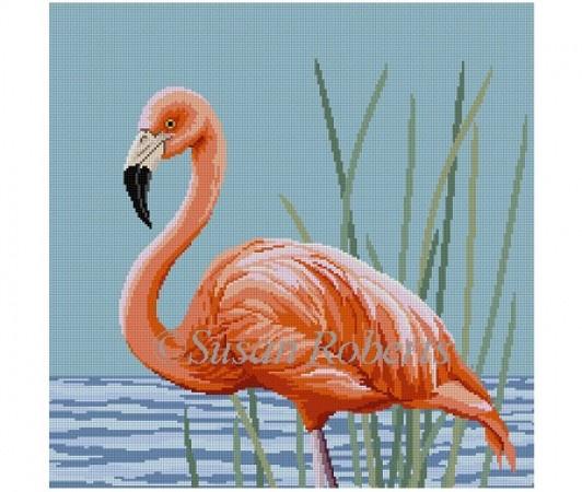 Flamingo Painted Canvas Susan Roberts Needlepoint Designs Inc. 