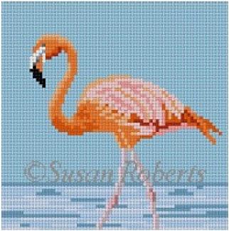 Flamingo Painted Canvas Susan Roberts Needlepoint Designs, Inc. 