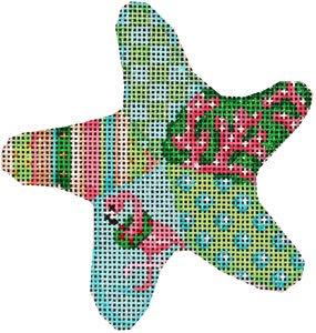 Flamingo Patch Starfish Ornament Painted Canvas Associated Talents 
