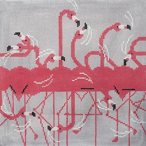 Flamingo Row Eyeglass Case Painted Canvas Charley Harper 