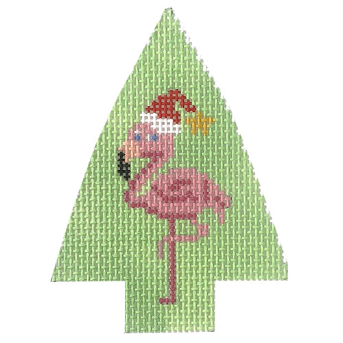 Flamingo Tree Ornament Painted Canvas KCN Designers 