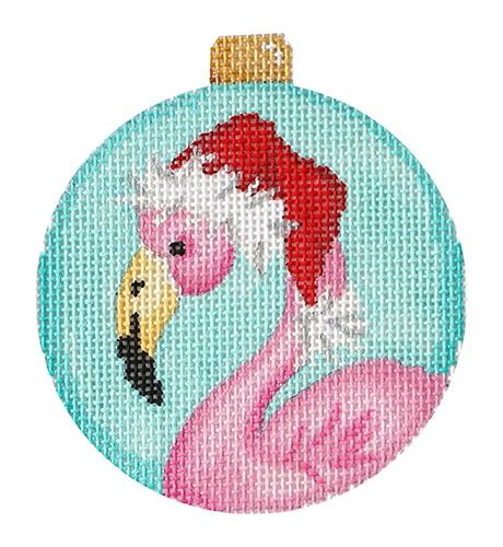 Flamingo with Santa Hat Ornament Painted Canvas Associated Talents 