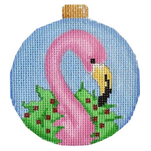 Flamingo Wreath Ball Ornament Painted Canvas Associated Talents 