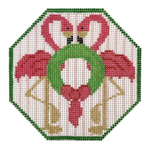 Flamingos on 18 Painted Canvas Two Sisters Needlepoint  - 1