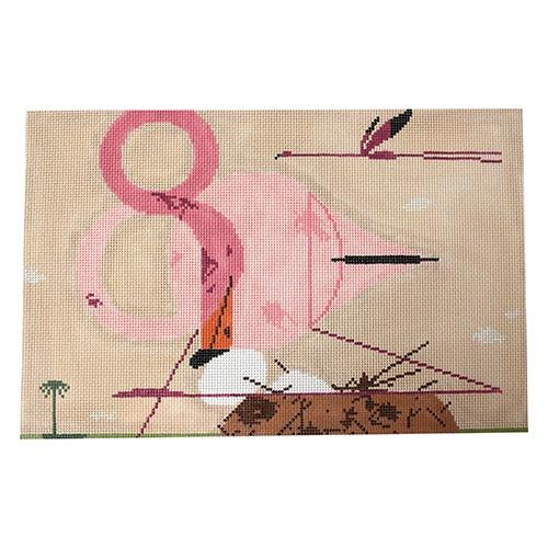 Flamingos Painted Canvas Charley Harper 