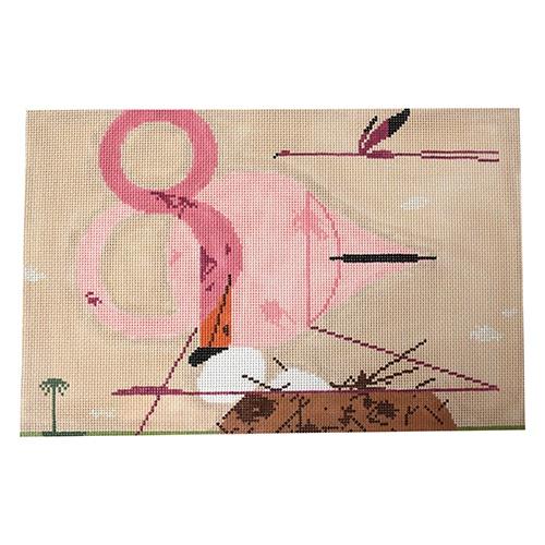 Flamingos Painted Canvas Charley Harper  - 1