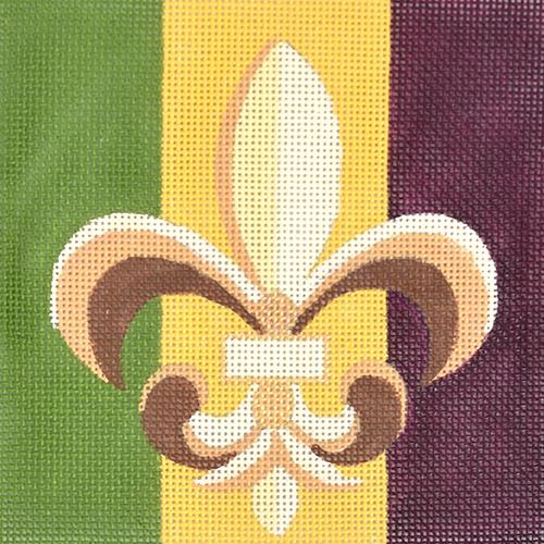 Fleur de Lis Mardi Painted Canvas Raymond Crawford Designs 