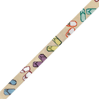 Flip Flop Belt Painted Canvas Needle Crossings 
