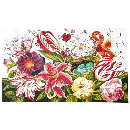 Floral and Bird Nest - Floral and Fruit Designs Painted Canvas Colors of Praise 