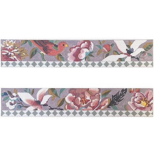 Floral and Bird Purse Borders Painted Canvas Colors of Praise 
